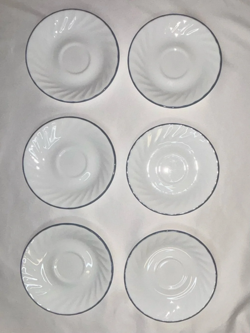 VTG Corelle Blue Velvet Swirl Saucer Plates Replacement 6.25